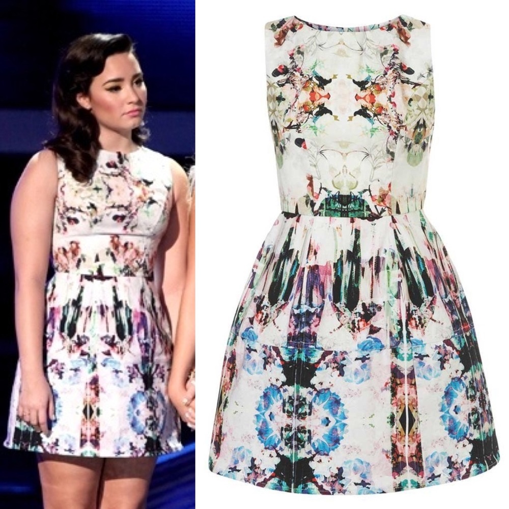 Topshop Camo Print Lantern Dress